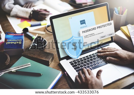 Password Protected Firewall Digital Internet Web Concept
