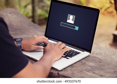 Password protected to login on the computer screen, Privacy Security Protection