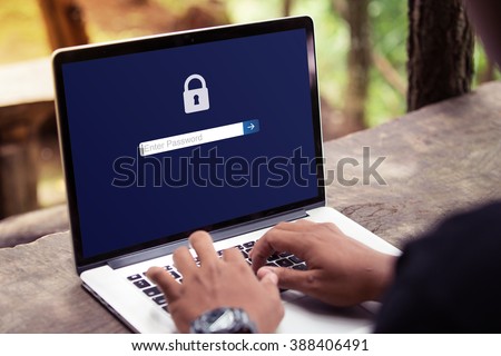 Password protected to login on the computer screen, Privacy Security Protection
