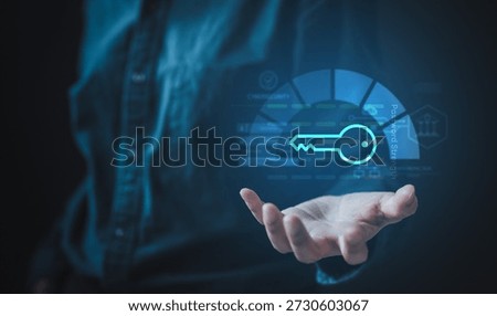 Password strength concept with security meter and signup interface. Secure account creation, identity protection, and modern cybersecurity practices for safe login and personal data privacy.