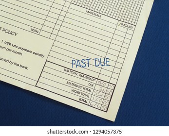 A Past Due Invoice For Construction Services (materials And Work) Plus Taxes.