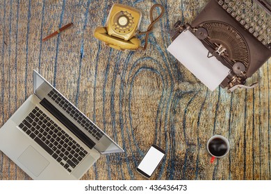 Past, present and future of technology and devices, from typewriter to computer
