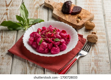 Pasta With Beet Pesto Nuts And Basil