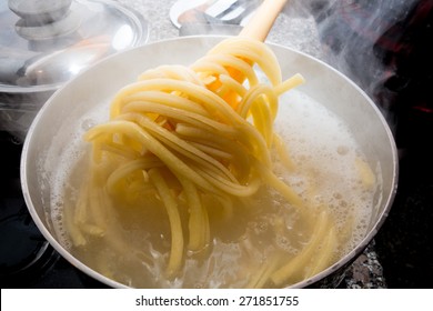 Pasta Boiling In A Pot