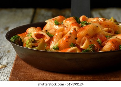 Pasta With Brocolli In A Pan