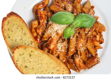 Pasta With Garlic Bread