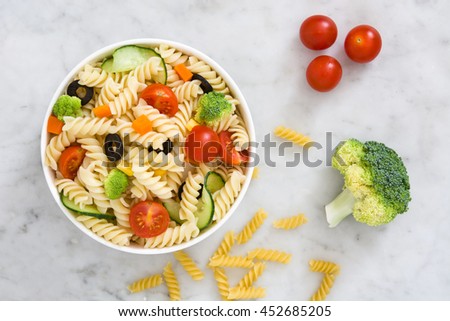 Similar – Pasta salad and ingredients