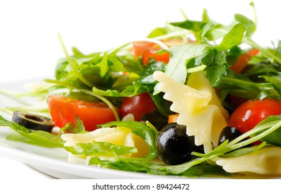 Pasta Salad Isolated On White