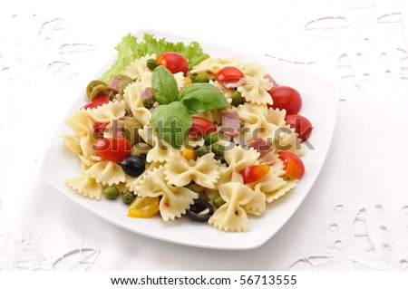 Similar – Image, Stock Photo Pasta salad Food Vegetable