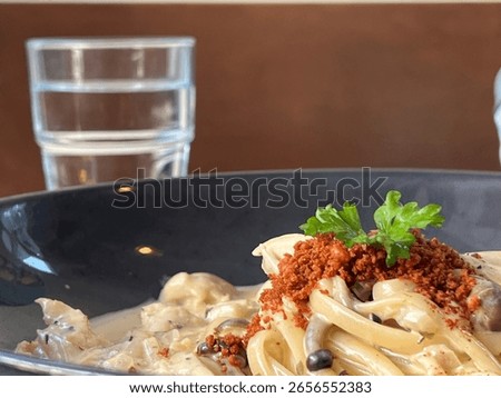 pasta in a selective focus 