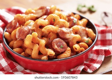 Pasta With Smoked Sausage And Cheesy Tomato Sauce