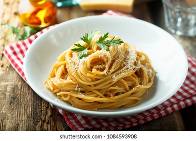 Pasta With Spicy Tomato Sauce, Cream And Cheese