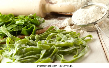 Pasta With Spinach. Preparation.