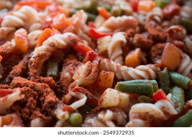 Pasta spiral vegetable meal tomato sous - Powered by Shutterstock