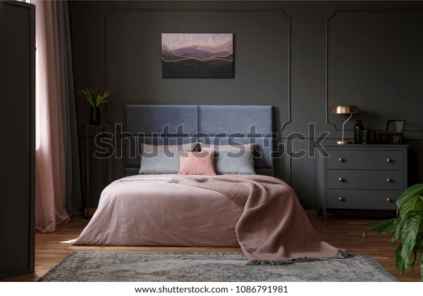 Pastel Blanket On Bed Pink Blue Stock Photo Edit Now