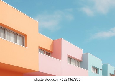 Pastel color building aesthetic background - Powered by Shutterstock