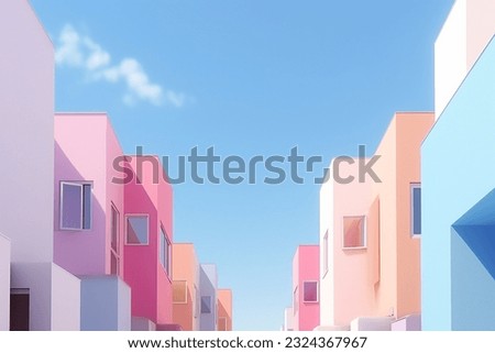 Pastel color building aesthetic background