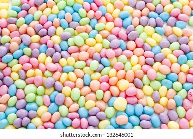 Pastel Color Jelly Beans For Easter.