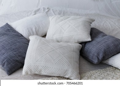 Decorative Pillows On Girls Bed Images Stock Photos Vectors