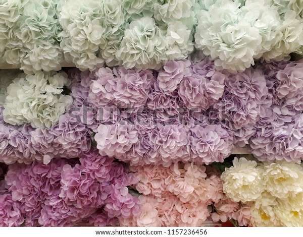 pastel fake flowers