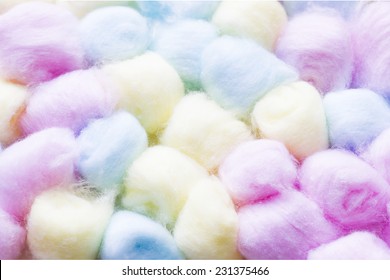 Pastel Colorful Cotton Balls For Background