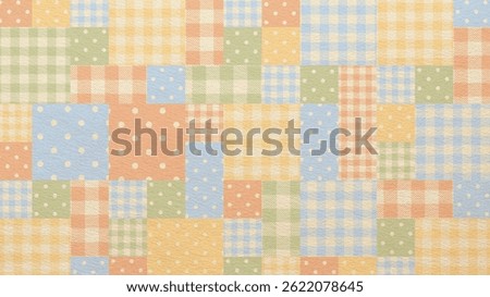 Pastel colors Patchwork Pattern with Dots and Gingham
