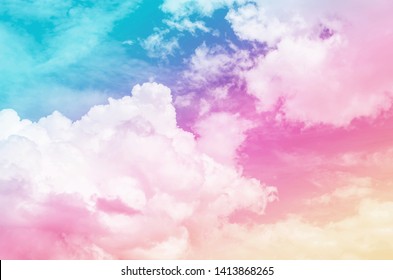 Pastel Colors Of The Sky And Clouds. Abstract Background.