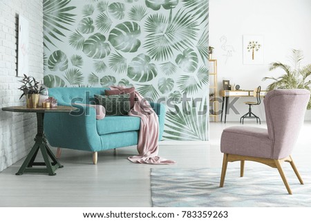 Similar – Image, Stock Photo green and blue plant leaves in the garden in the nature