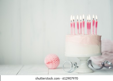 Pastel Pink Birthday Cake