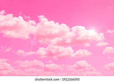 Pastel pink sky background and clouds 