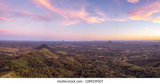 Pastel Sunset Over Sunshine Coast Hinterland