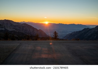 pastel sunset viewed from wasatch mountains