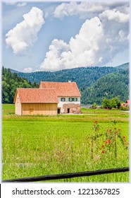 Pastoral Landscape In Gutach Black Forest Museum, Schwarzwald, Germany