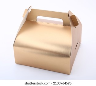 Pastry Box Cake On White Background