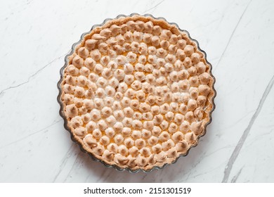 Pastry Lemon Tart Topped with Meringue - Shutterstock ID 2151301519