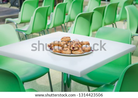Pastry on the table in the mass room