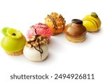 Pastry: Petit Fours Isolated on White Background