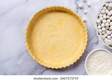 pastry pie dough in pie plate preparation for bake - Powered by Shutterstock