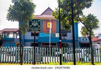 Pasuruan City, East Java, Indonesia - January 26, 2021 : Outside Views Of State Electricity Company Section Customer Service Implementation Unit Building AKA 