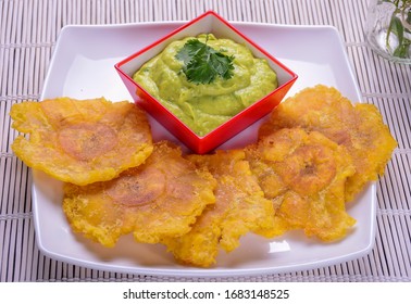 Patacones With Guacamole And Coriander