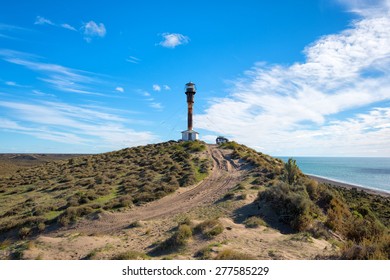patagonia old lighthouse landscape in valdes peninsula