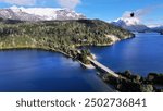 Patagonia Road At Bariloche In Rio Negro Argentina. Snow Capped Mountain. Chico Circuit. Bariloche Argentina. Winter Travel. Patagonia Road At Bariloche In Rio Negro Argentina.