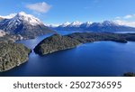 Patagonia Skyline At Bariloche In Rio Negro Argentina. Snow Capped Mountain. Chico Circuit. Bariloche Argentina. Winter Travel. Patagonia Skyline At Bariloche In Rio Negro Argentina.