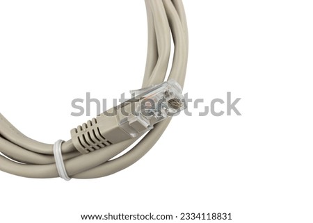 Patch cord a network cable for connecting some modems, routers and WiFi routers to a computer, the cable is isolated from the background