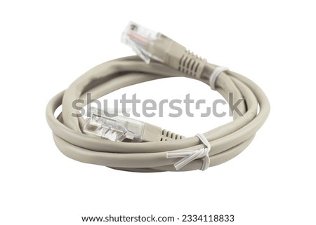 Patch cord a network cable for connecting some modems, routers and WiFi routers to a computer, the cable is isolated from the background