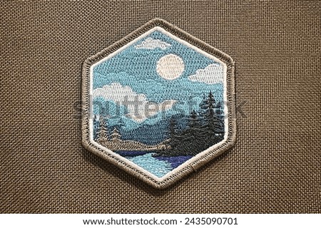 Patch Moon Lake, a foot for attaching to the bag, hat