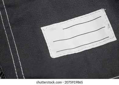 Patch On Work Clothes To Write The Name Of The Owner. Close-up Of A Clean Name Patch. Name Tag