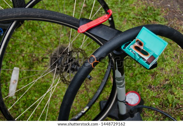 patching a bicycle tire