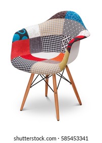 Patchwork armchair  chair  modern designer  Armchair isolated white background  Series furniture