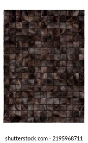 patchwork leather rug on white background - Shutterstock ID 2195968711